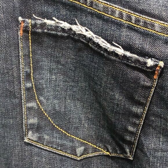 Paper Denim & Cloth Dark Wash Distressed Jean Skirt women's size 29 - Picture 6 of 10